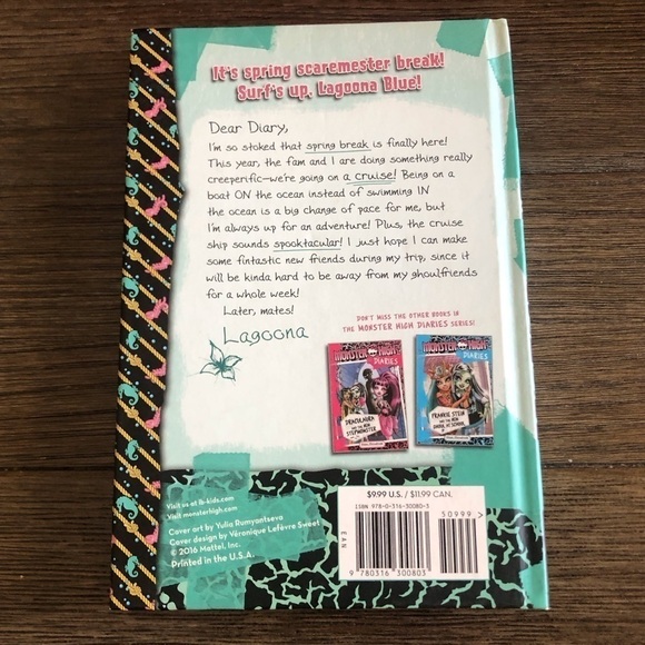Monster High Diaries: Lagoona Blue and the Big Sea Scarecation hardback book - Picture 2 of 3